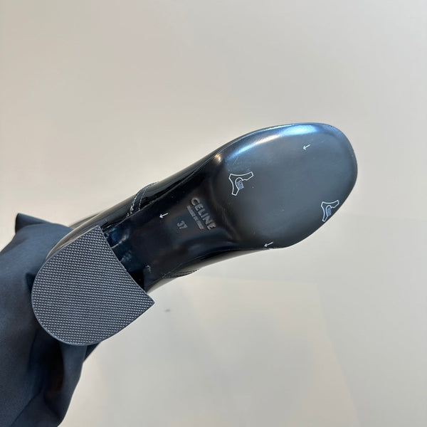 STIVALI CON TACCO SPESSO TRIPHOME IN PELLE DI MONTONE NERA