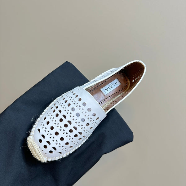 Alaila Vienne Espadrilles In White Cowhide 946258