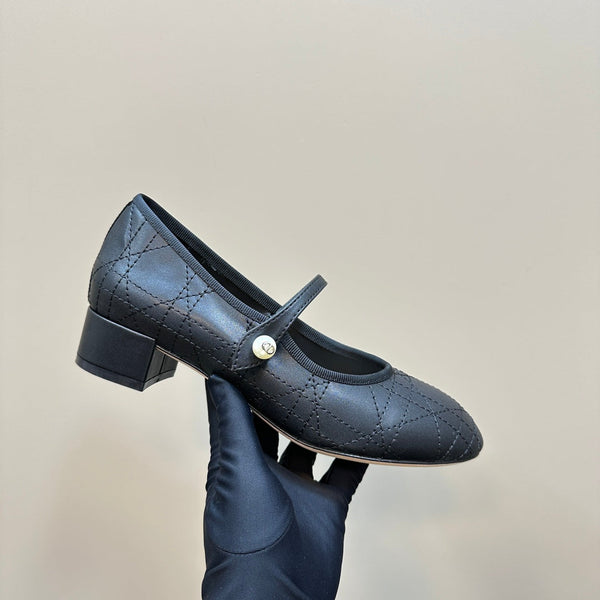 Ballerina CD nera in morbida pelle di vacchetta