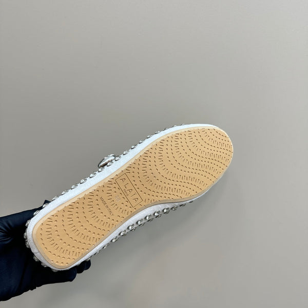 Ballerine Alaia in pelle scamosciata con strass bianche 999322