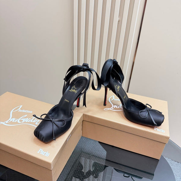 CL 25C Cassia Lace Up 100mm Black Silk 215855