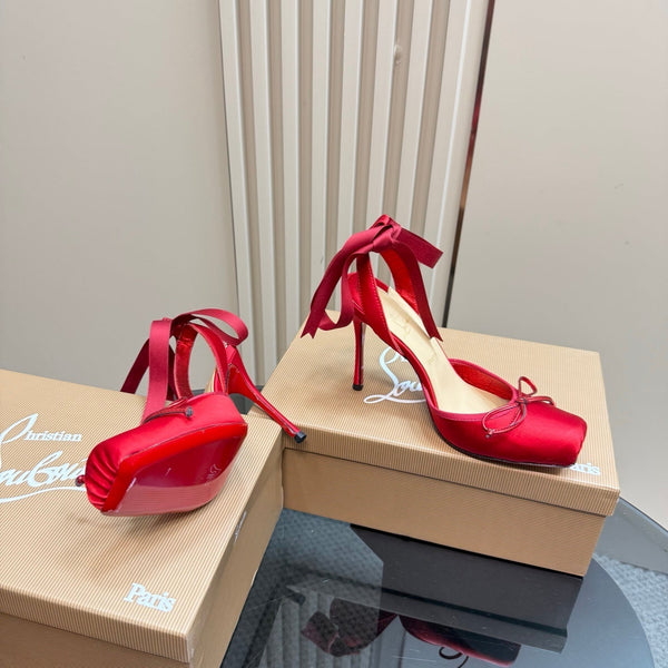 CL 25C Cassia Lace Up 100mm Black Silk 215858