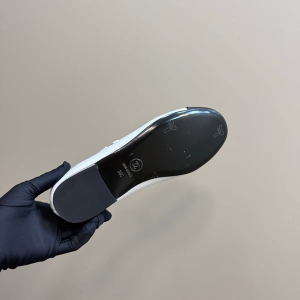 CC 25 Mary Jane Flats White Fabric 239402