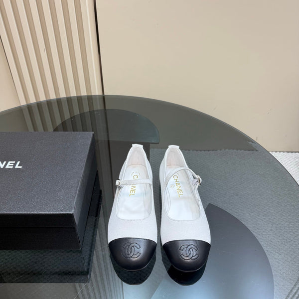 CC 25 Mary Jane Flats White Fabric 239402