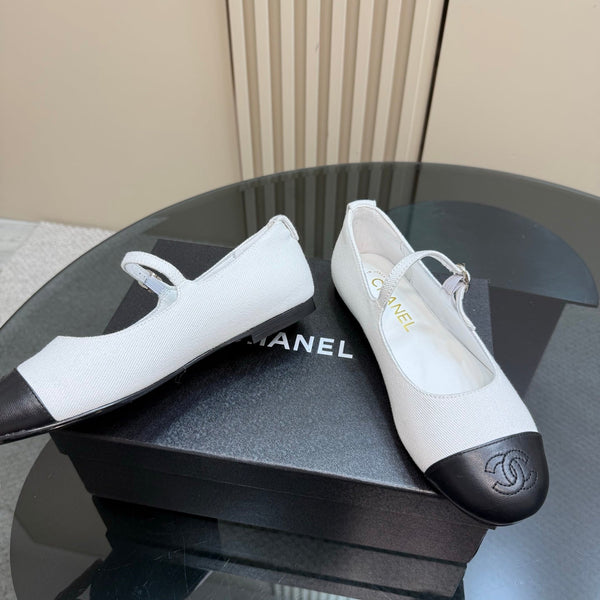CC 25 Mary Jane Flats White Fabric 239402