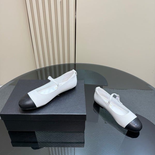 CC 25 Mary Jane Flats White Fabric 239402