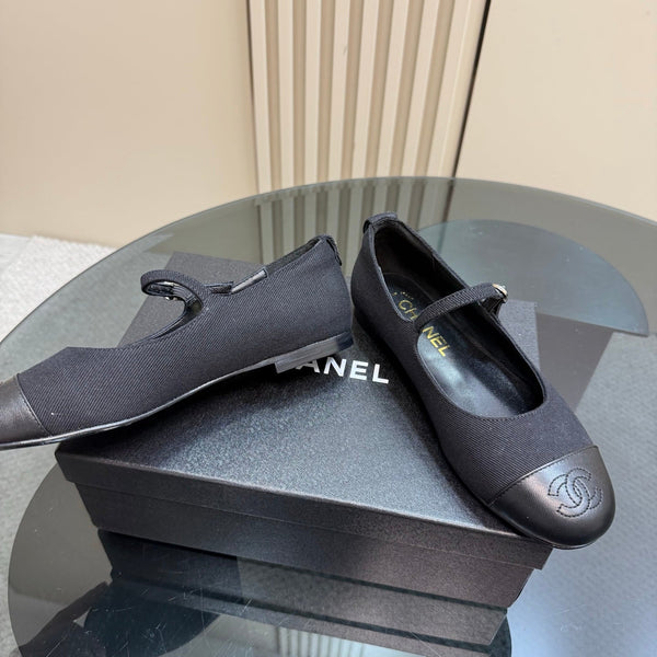 CC 25 Mary Jane Flats Black Fabric 239403