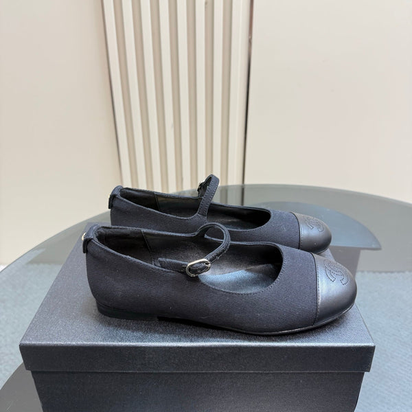 CC 25 Mary Jane Flats Black Fabric 239403