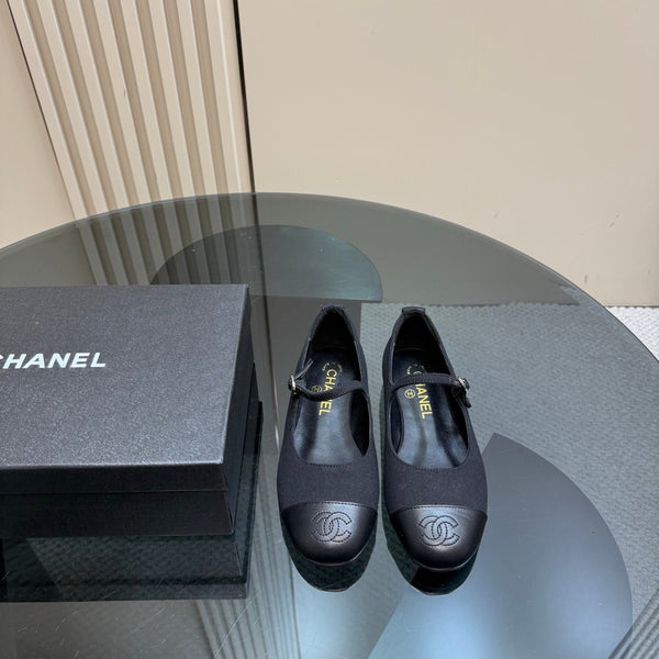 CC 25 Mary Jane Flats Black Fabric 239403