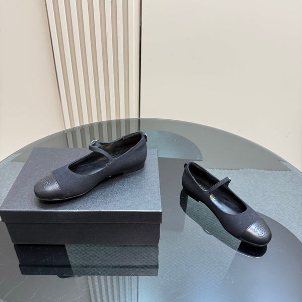 CC 25 Mary Jane Flats Black Fabric 239403