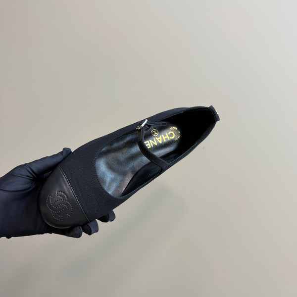 CC 25 Mary Jane Flats Black Fabric 239403