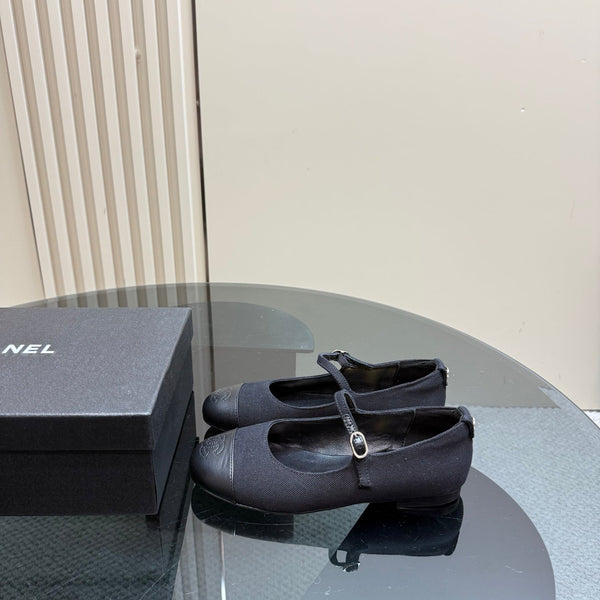 CC 25 Mary Jane Flats Black Fabric 239403