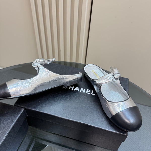 CC 25 Mule Flat Silver Sheepskin 239413