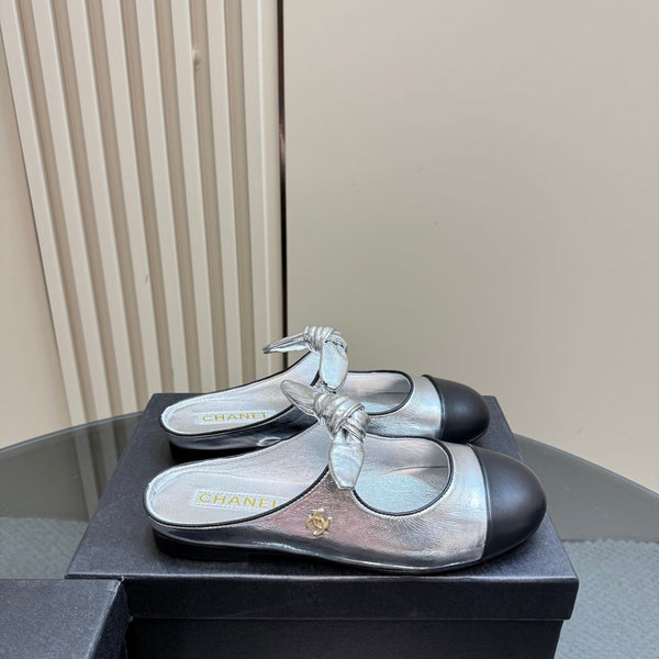 CC 25 Mule Flat Silver Sheepskin 239413