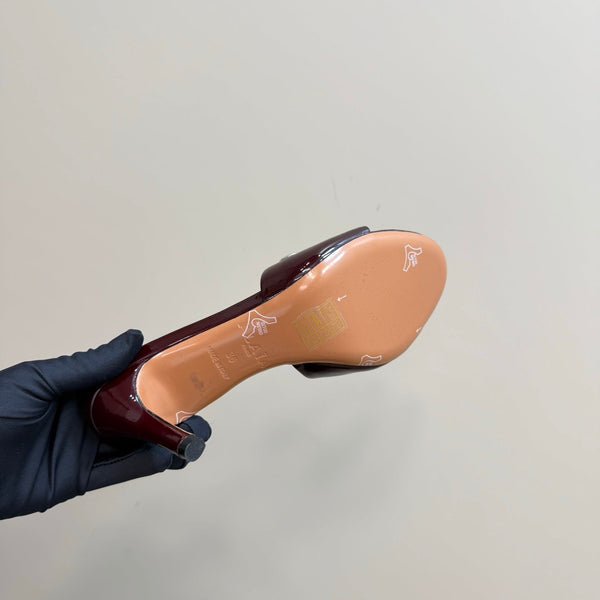 Alaia 2025 Oeillets Embellished Leather Sandals Ruby Red Lambskin 299666