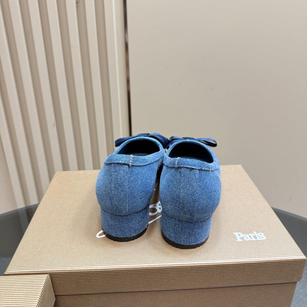 CL Denium Ballet Shoes Blue Nappa Lambskin 299718