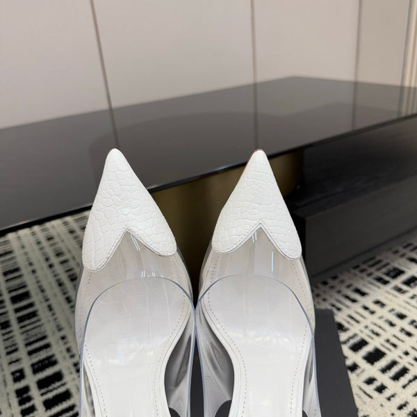 Alaia High Heels Slingbacks White Sheepskin 299841