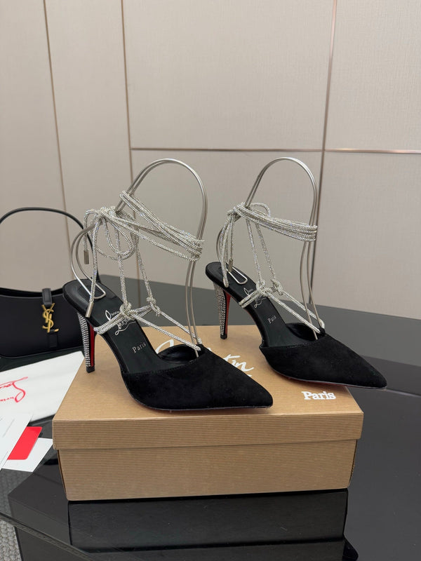 CL Mules Black 8.5cm Original Material 299877