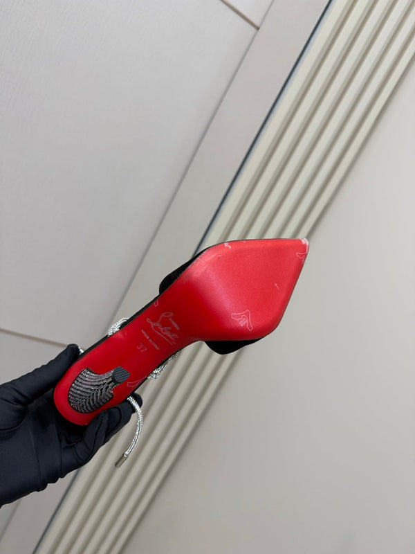 CL Mules Black 8.5cm Original Material 299877