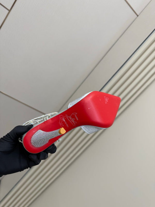 CL Mules Silver 8.5cm Original Material 299878