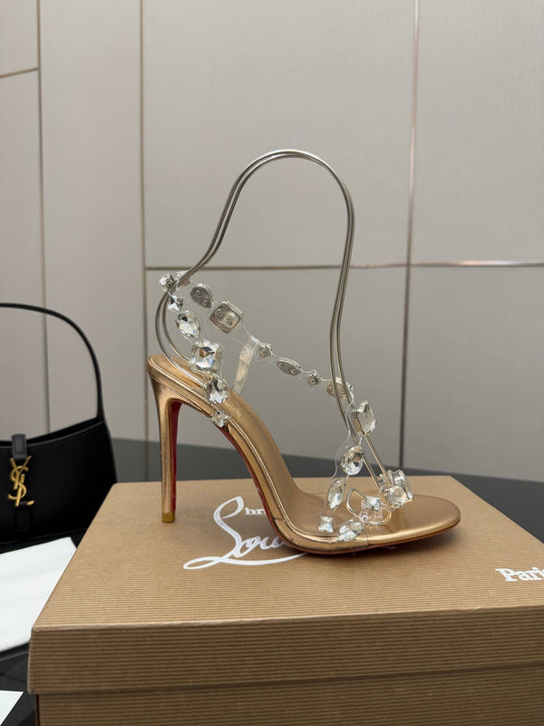 CL Diamond Sandals Gold Original Material 299882
