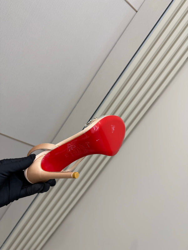 CL Diamond Sandals 10.5cm Champagne Silk 299880