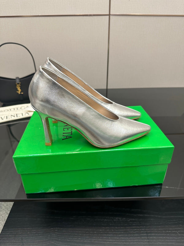 BV Pump 90mm Sliver Calfskin 427646