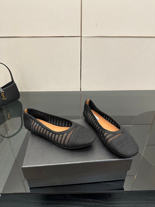 Alaia 2025 Ballet Flat Black Raffia 433753