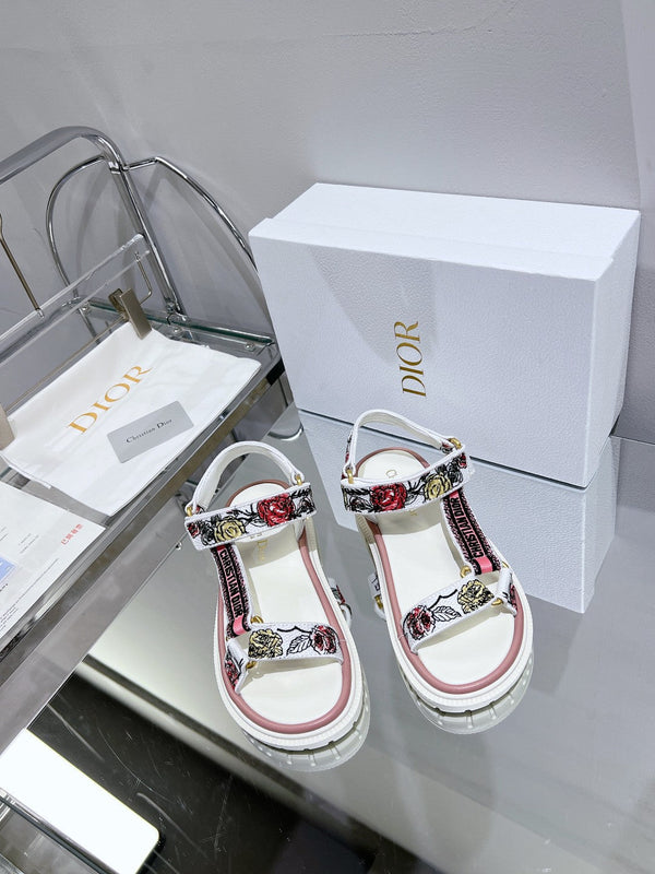 CD D-Wave Sandal In Colorful Mix White Cowhide 100759