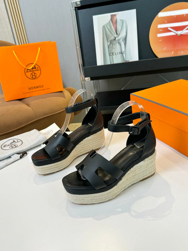 Espadrillas Elda 80 in pelle di vitello nera