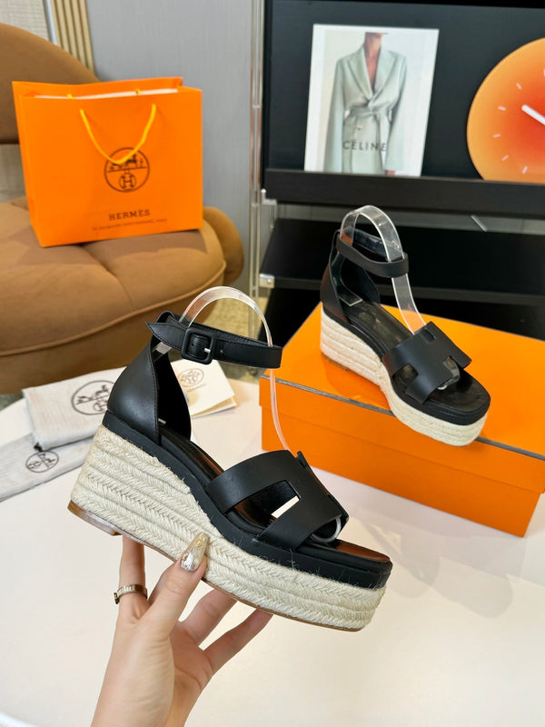 Espadrillas Elda 80 in pelle di vitello nera