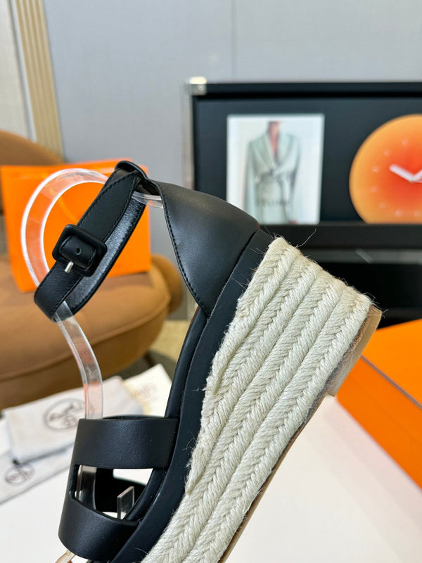 Espadrillas Elda 80 in pelle di vitello nera