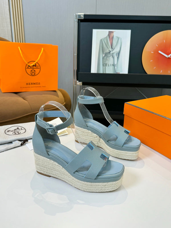 Espadrillas Elda 80 Baby Blue Epsom Vitello
