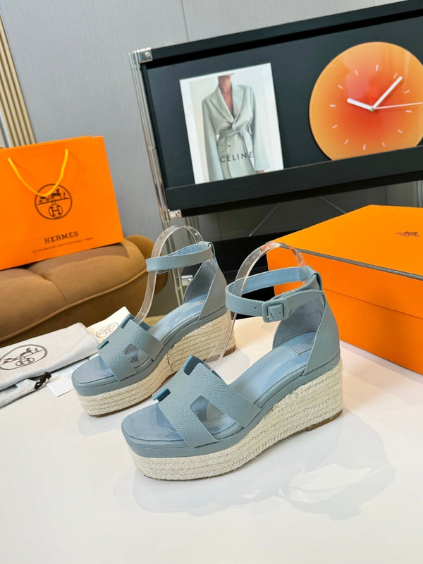 Espadrillas Elda 80 Baby Blue Epsom Vitello