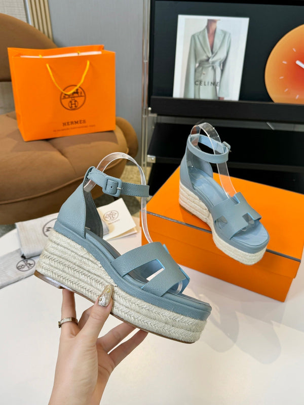 Espadrillas Elda 80 Baby Blue Epsom Vitello