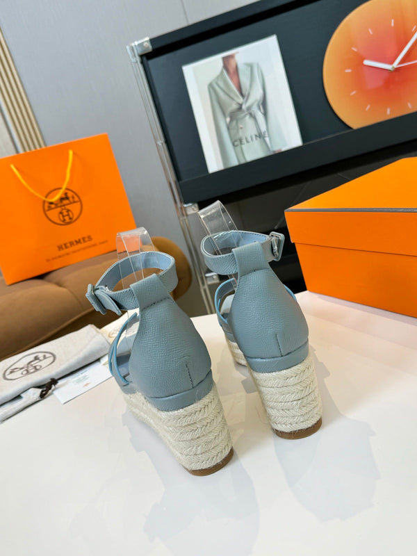 Espadrillas Elda 80 Baby Blue Epsom Vitello