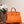 KELLY SELLIER 25 BAG IN FIRE ORANGE OSTRICH LEATHER WITH SILVER HARDWARE (MADE - TO - ODER)
