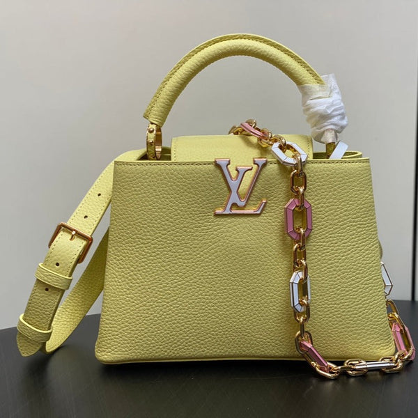 CAPUCINES BB 27 YELLOW TAURILLON GOLD HARDWARE