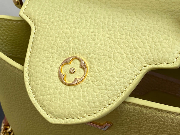 CAPUCINES BB 27 YELLOW TAURILLON GOLD HARDWARE