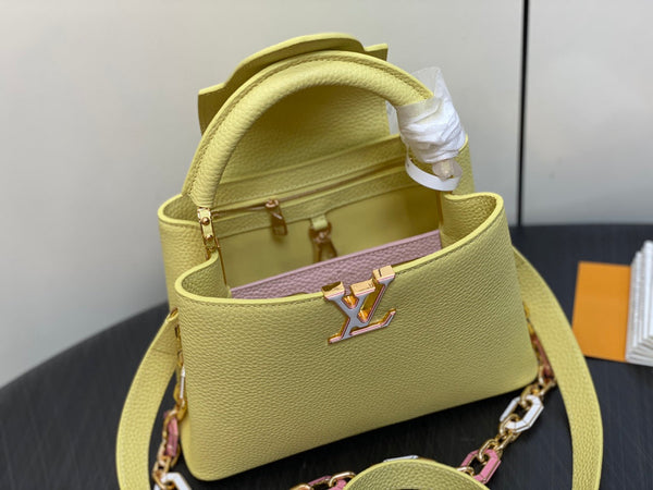 CAPUCINES BB 27 YELLOW TAURILLON GOLD HARDWARE