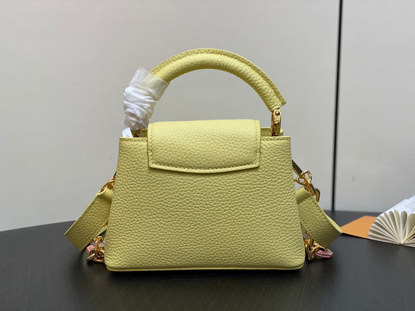 CAPUCINES MINI 21 YELLOW TAURILLON GOLD HARDWARE