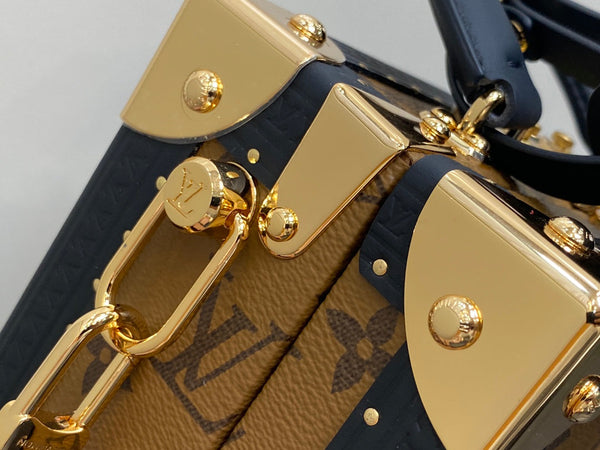 MINI SQUARE TRUNK 17 DOG PRINT IN BROWN MONOGRAM REVERSE CANVAS