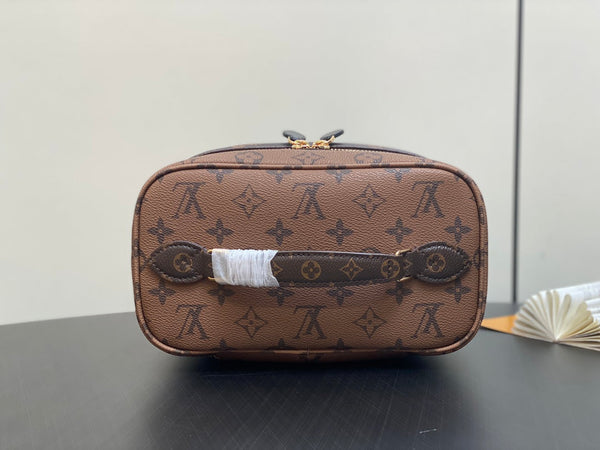 LV Nice BB Bag 24cm Brown Canvas Cowhide 320699