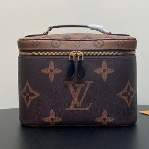 LV Nice BB Bag 24cm Brown Canvas Cowhide 320699