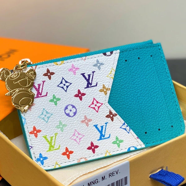 LV x TM ROMY Wallet Blue Gold Leather 329927