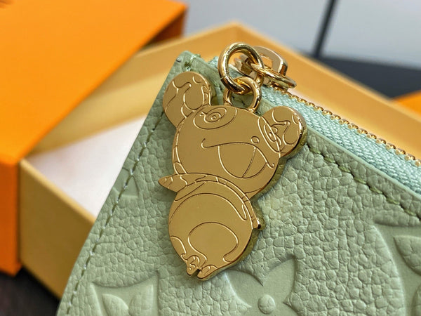 LV x TM Portfolio Lisa Wallet Green Gold Leather 329882