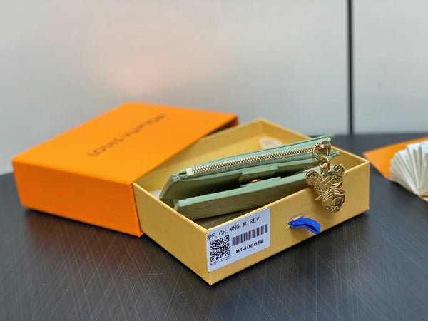 LV x TM Portfolio Lisa Wallet Green Gold Leather 329882