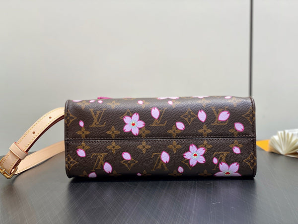 LV x TM OnTheGo PM 25 cm Sakura Brown Cherry Blossom Monogram Canvas