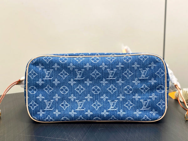 LV Neverfull MM 31cm Blue Denim