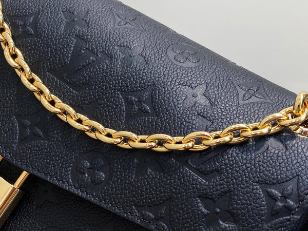 LV Anytime Flap Bag 29.5cm Black Calfskin